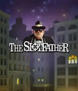 Immerse yourself in the underworld realm of The Slotfather game by Betsoft, highlighting a commanding mafia boss standing against a nocturnal cityscape. This image conveys the gritty essence of the mob life, with the boss clad in a classic black suit and fedora. Ideal for fans of crime-themed slots, delivering a gripping gaming experience. 