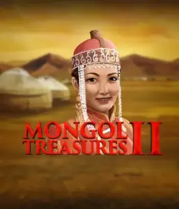 Discover the rich heritage of Mongolia with Mongol Treasures 2 slot by Endorphina, highlighting a beautiful Mongolian woman clothed in traditional attire against a pastoral Mongolian steppe backdrop. This graphic evokes the essence of Mongolian tradition, delivering a distinctive gaming experience. 